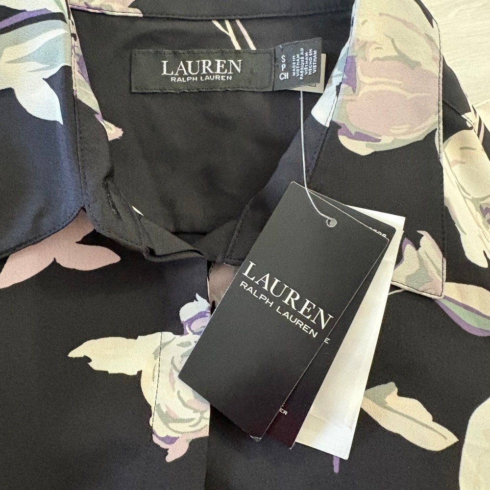 Lauren Ralph Lauren Shirt Women Floral Button Down Long Sleeve Blouse Size S NWT - Picture 3 of 16